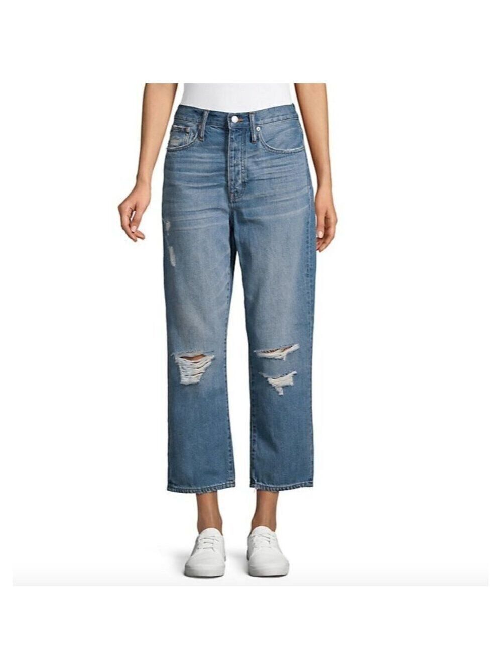 Madewell Distressed Ankle Jeans Size 25 Light Color Blue